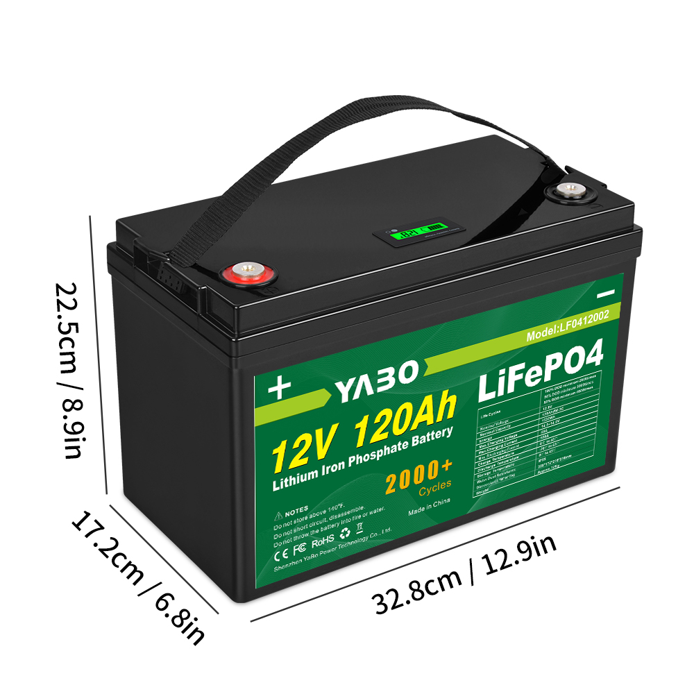 YABO 12V 120Ah LiFePO4 Batterij met Aanpasbare Behuizing voor Huisopslag